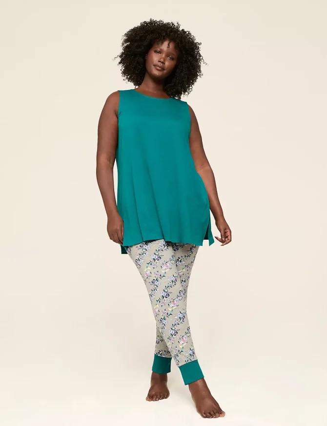 Comfy Cotton Cross-Back Tank & Legging PJ Set