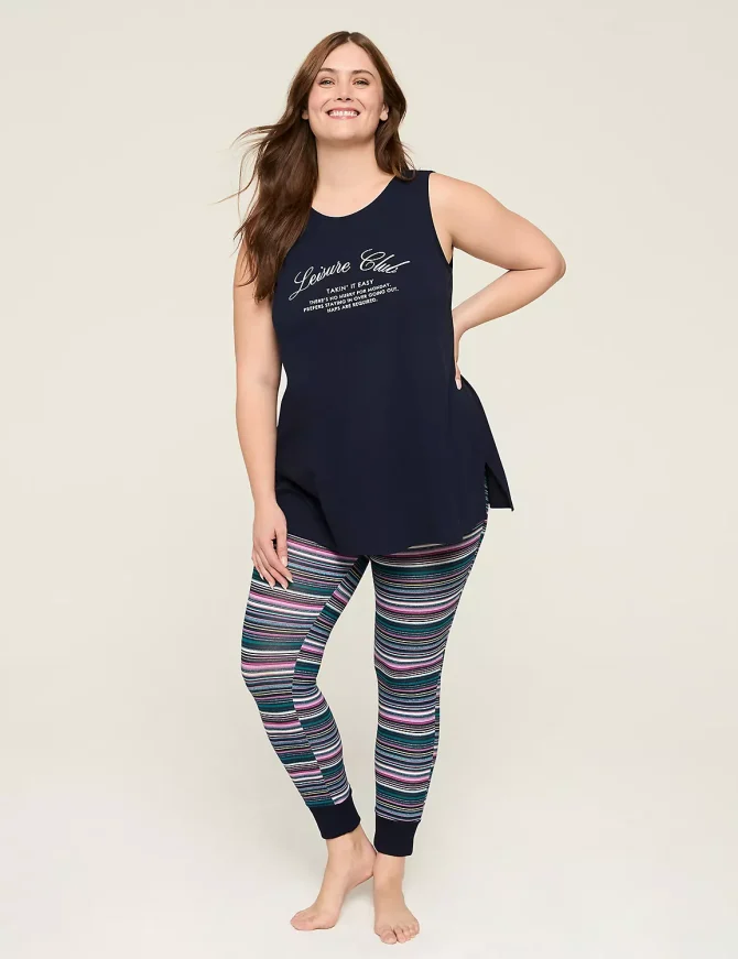 Comfy Cotton Cross-Back Tank & Legging PJ Set - Image 5