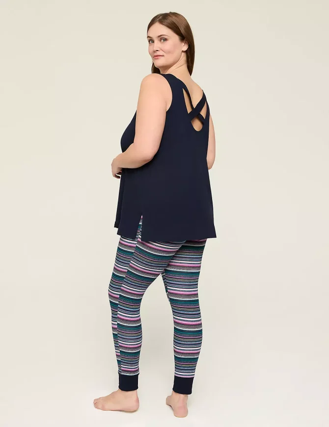 Comfy Cotton Cross-Back Tank & Legging PJ Set - Image 6