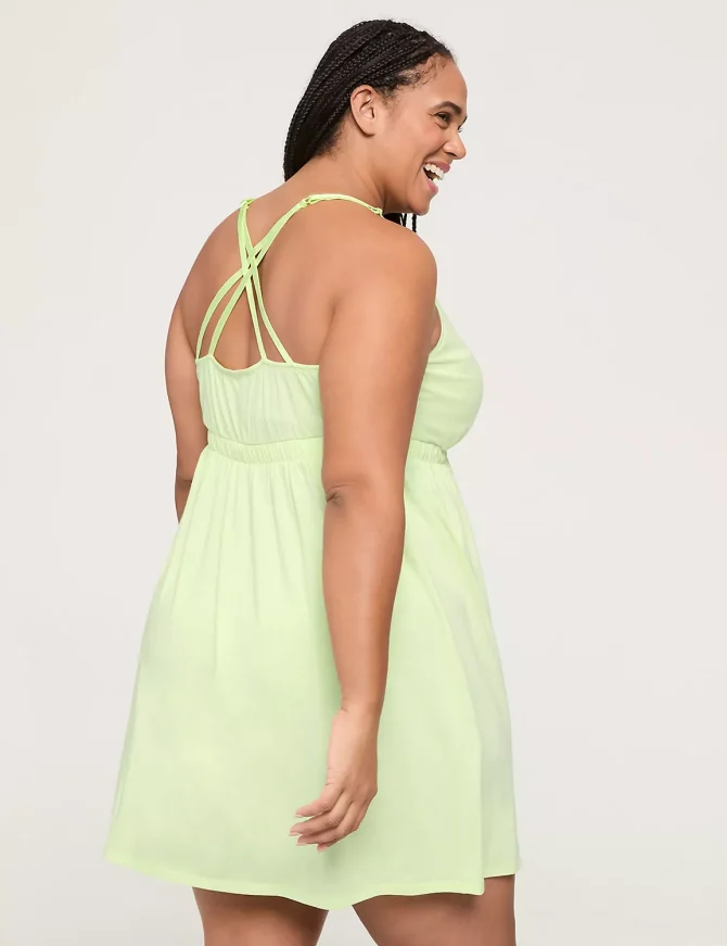 Comfy Cotton Lace-Trim Strappy-Back Chemise - Image 2