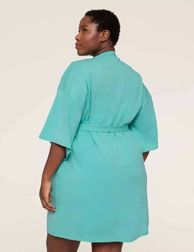 Comfy Cotton Lace-Trim Robe - Image 2