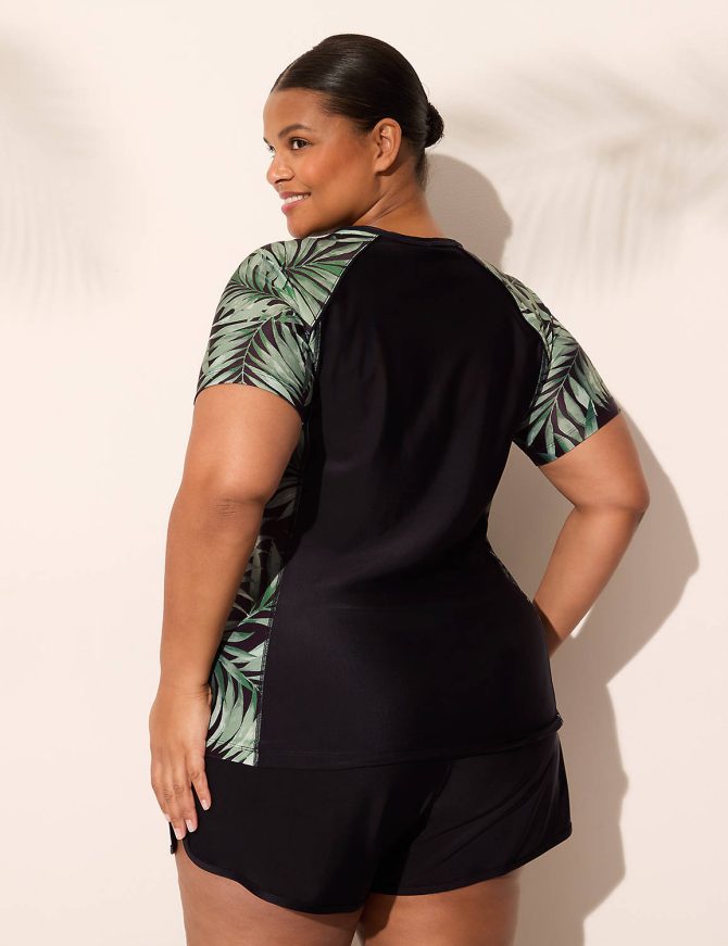 Quarter Zip Short-Sleeve Swim Rash Guard - Image 2