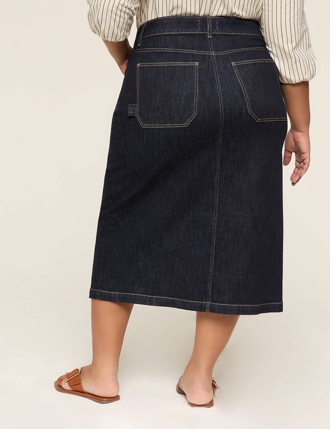 High-Rise Denim Pencil Skirt - Image 2