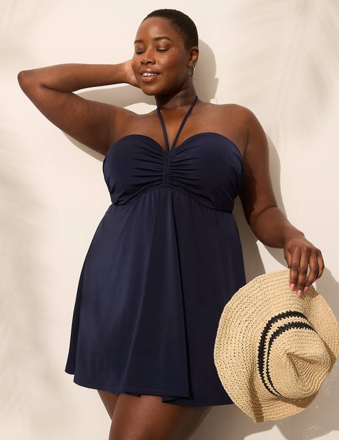 Underwire Versatile-Strap Halter-Neck Swim Dress - Image 3