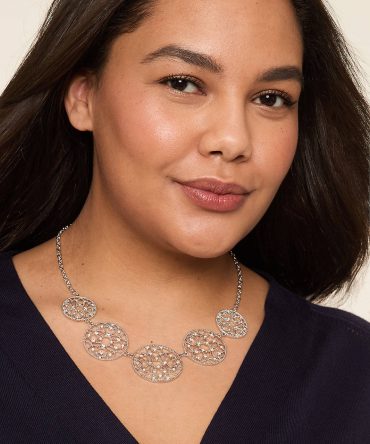 Silvertone Filigree Statement Necklace