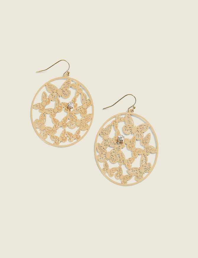 Filigree Butterfly Drop Earrings