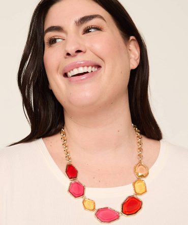Warm Tones Imitation Stone Statement Necklace