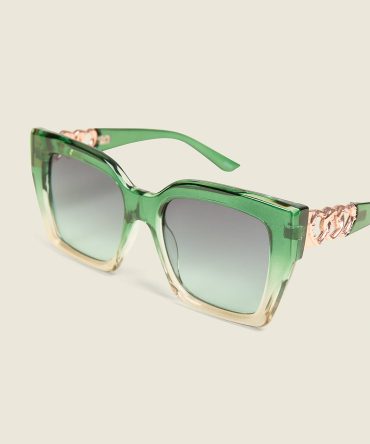 Green Ombre Heart-Detail Sunglasses
