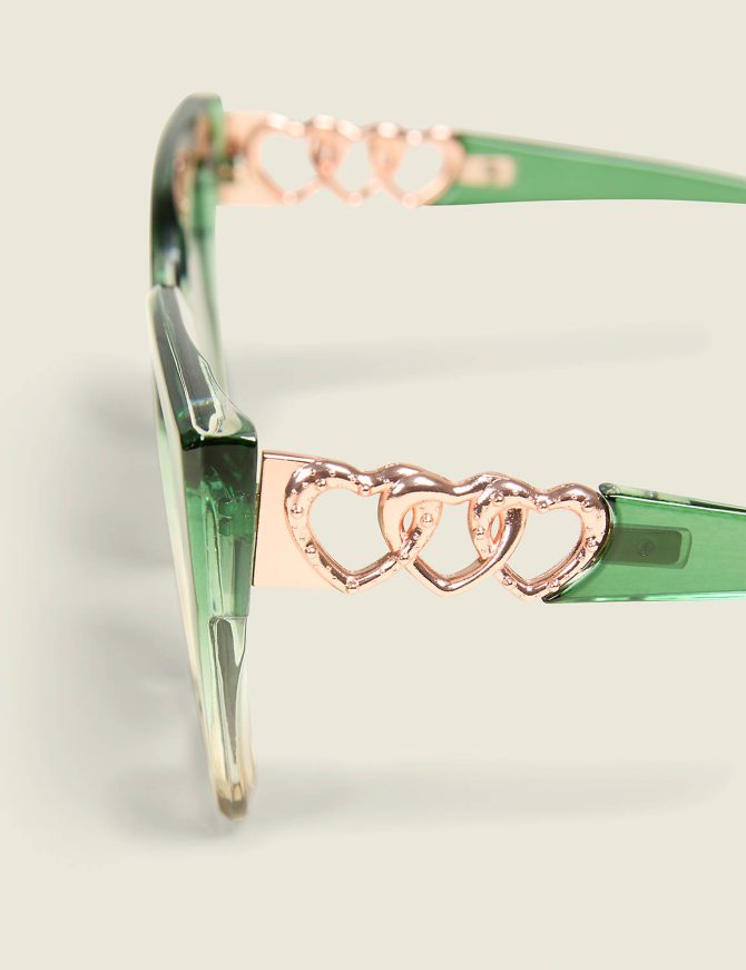 Green Ombre Heart-Detail Sunglasses - Image 2