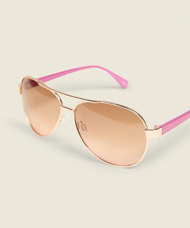 Rose Goldtone Aviator Sunglasses