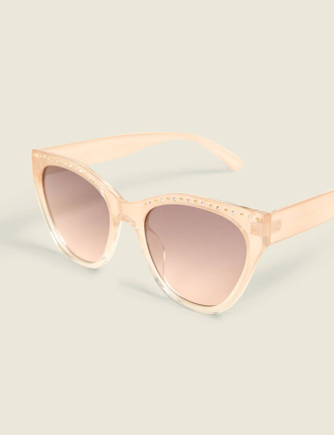 Rhinestone Embellished Cateye Sunglasses