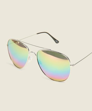 Pride Rainbow-Lens Aviator Sunglasses