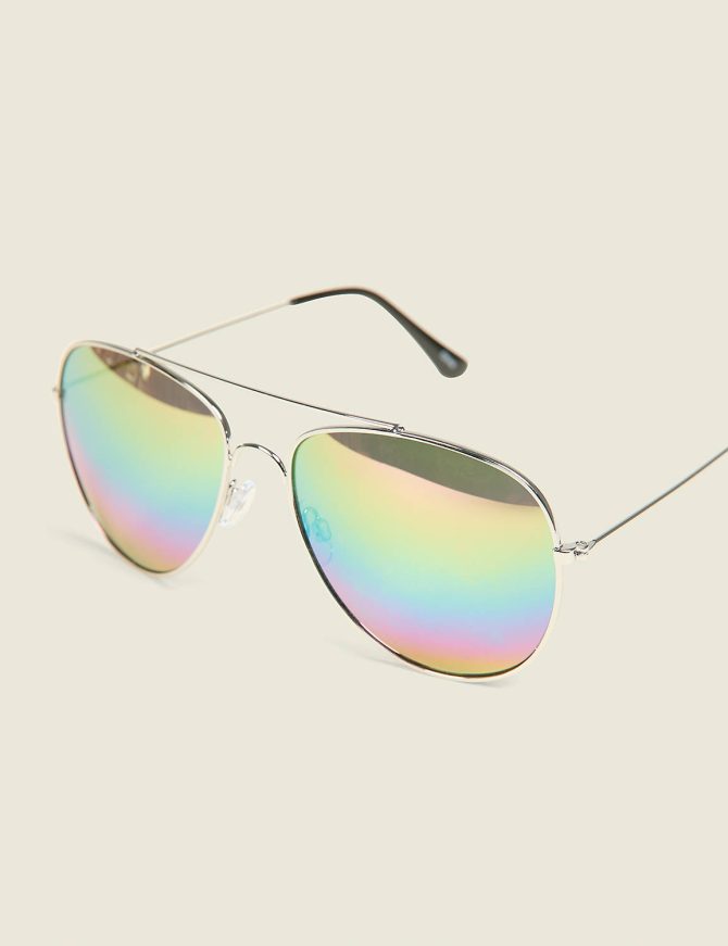Pride Rainbow-Lens Aviator Sunglasses