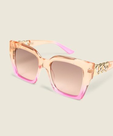 Coral Ombre Heart-Detail Sunglasses