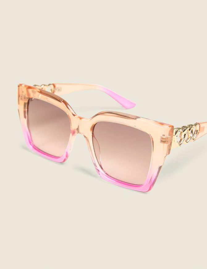 Coral Ombre Heart-Detail Sunglasses