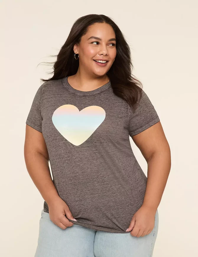Glitter Ombre Heart Graphic Tee