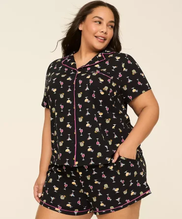 Comfy Cotton Notch-Neck Top & Short PJ Set