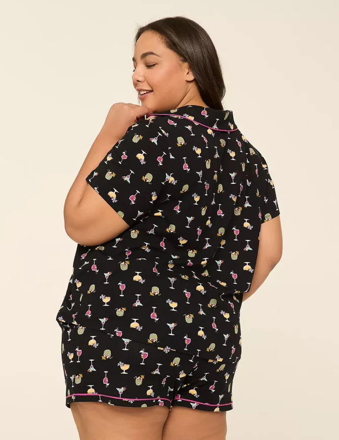 Comfy Cotton Notch-Neck Top & Short PJ Set - Image 2