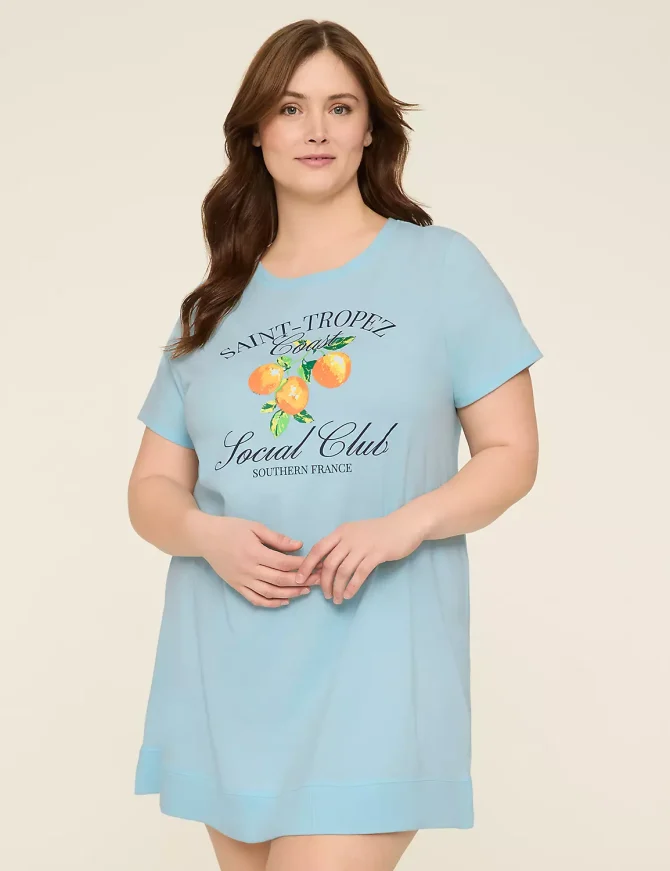 Comfy Cotton Rib-Trim Sleepshirt - Image 7