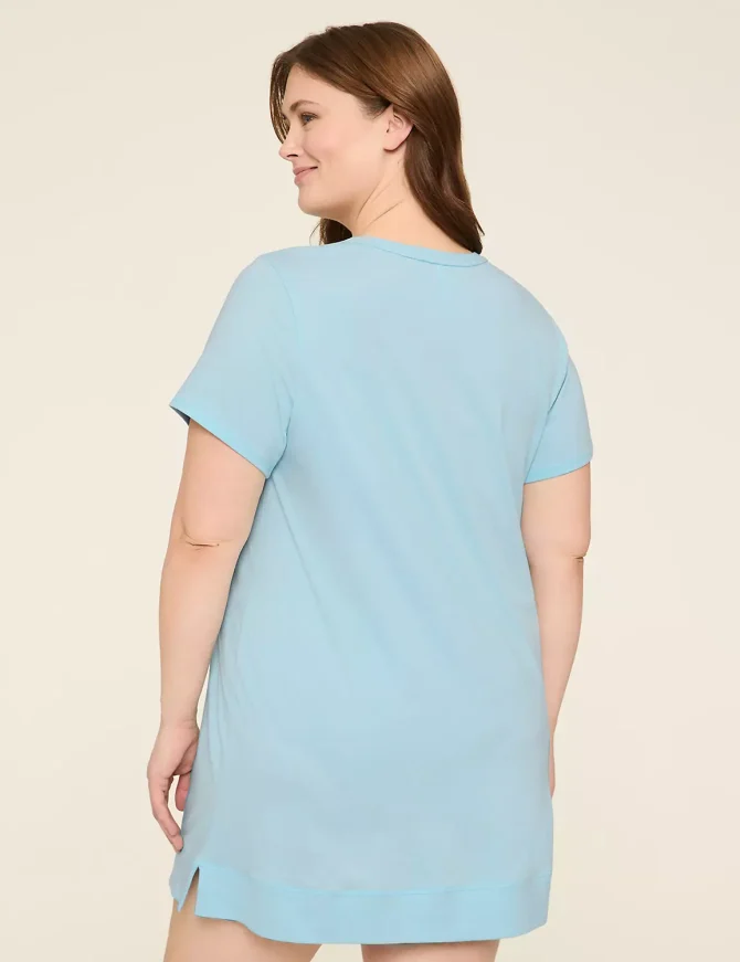 Comfy Cotton Rib-Trim Sleepshirt - Image 8