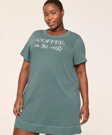 Comfy Cotton Rib-Trim Sleepshirt
