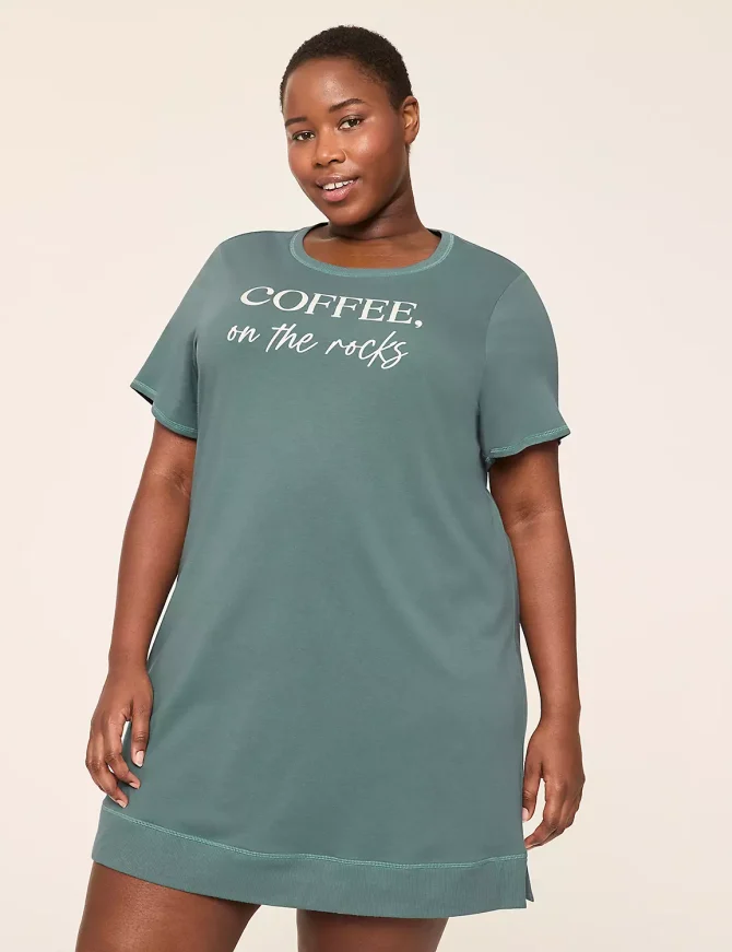 Comfy Cotton Rib-Trim Sleepshirt