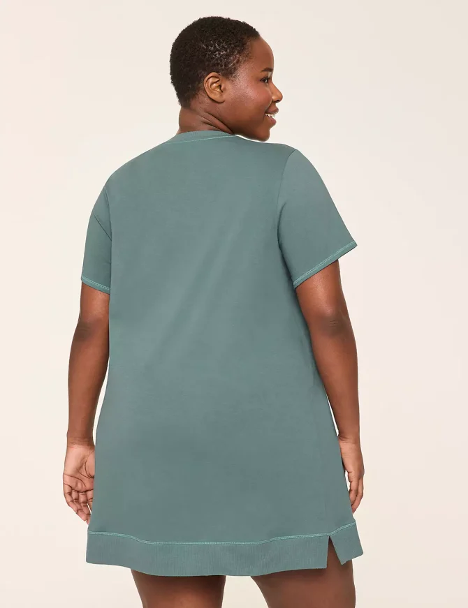 Comfy Cotton Rib-Trim Sleepshirt - Image 2