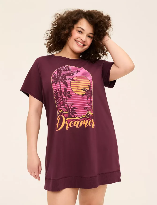 Comfy Cotton Rib-Trim Sleepshirt - Image 3