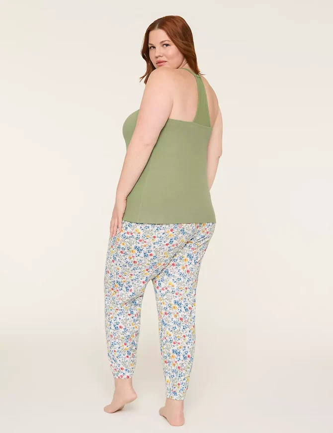 Rib Lace-Trim Cami & Jogger PJ Set - Image 6