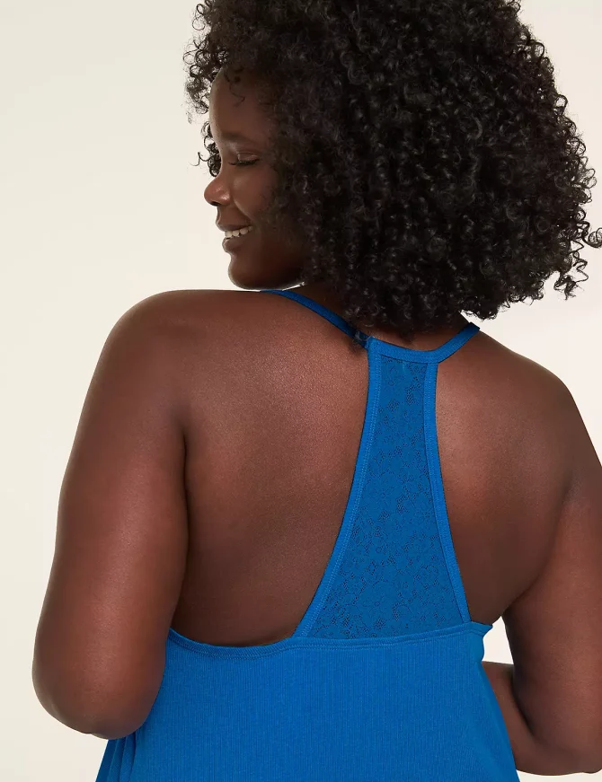 Rib Lace-Trim Cami & Jogger PJ Set - Image 4