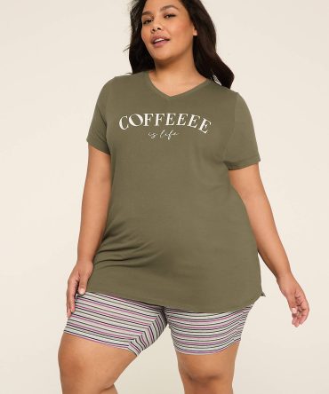 Comfy Cotton Tunic Tee & Bike Short PJ Set