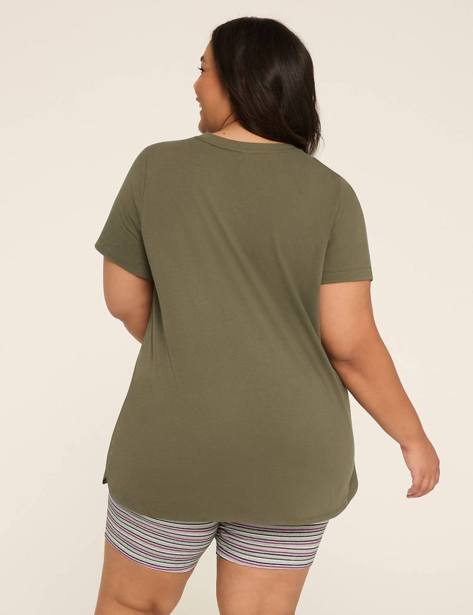 Comfy Cotton Tunic Tee & Bike Short PJ Set - Image 2
