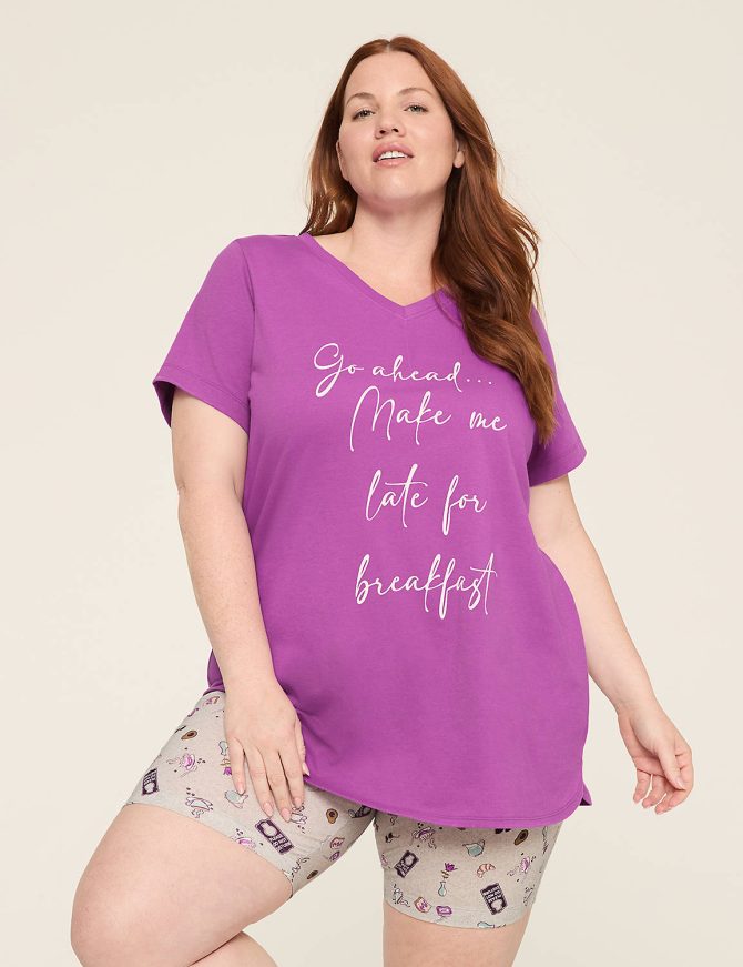 Comfy Cotton Tunic Tee & Bike Short PJ Set - Image 5