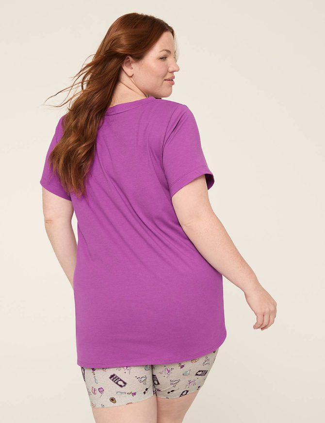 Comfy Cotton Tunic Tee & Bike Short PJ Set - Image 6