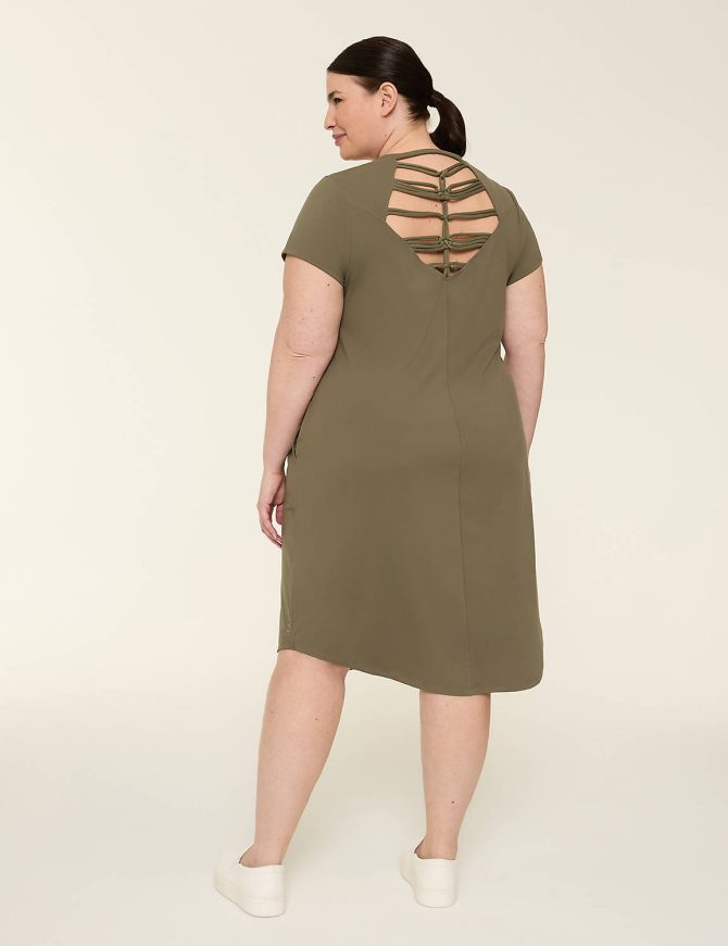 LIVI Soft Macrame-Back Midi Dress