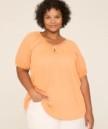 Braided Keyhole-Neck Top