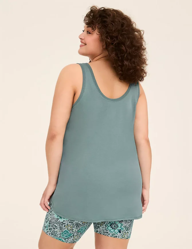 Comfy Cotton Henley Tunic & Bike Short PJ Set - Image 2