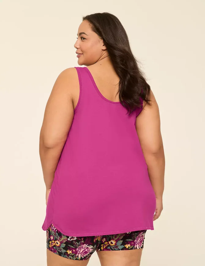 Comfy Cotton Henley Tunic & Bike Short PJ Set - Image 7