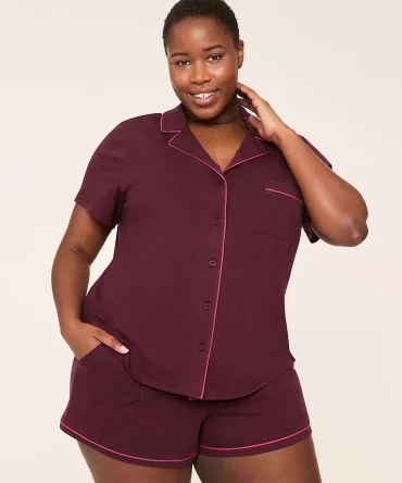 Comfy Cotton Notch-Neck Top & Short PJ Set