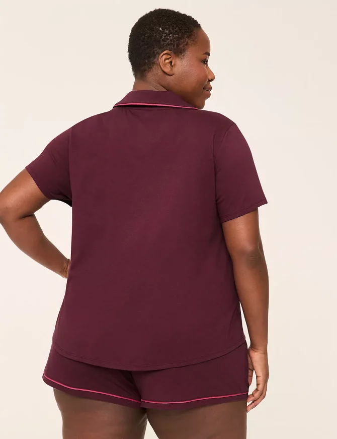 Comfy Cotton Notch-Neck Top & Short PJ Set - Image 2