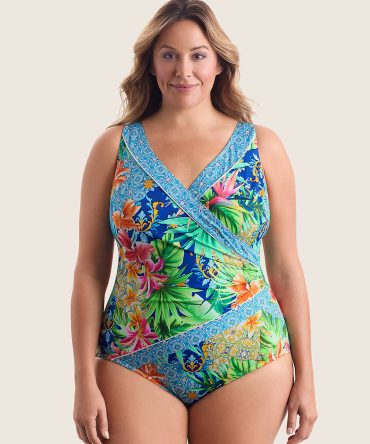Longitude by Mimi Flamingo - Piped Surplice One Piece - Boca Raton