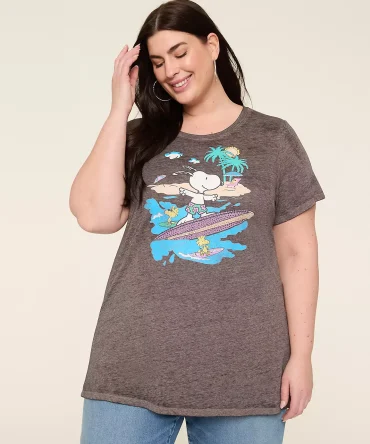 Embellished Snoopy Surfboard Graphic Tee