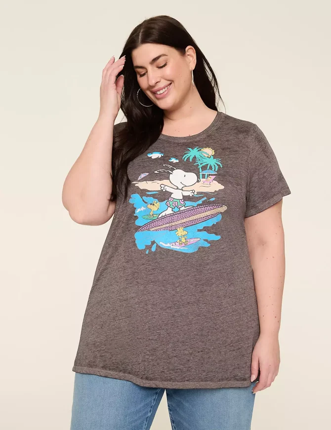 Embellished Snoopy Surfboard Graphic Tee