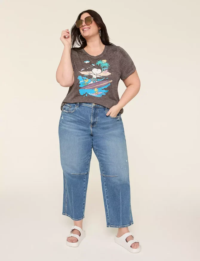 Embellished Snoopy Surfboard Graphic Tee - Image 3