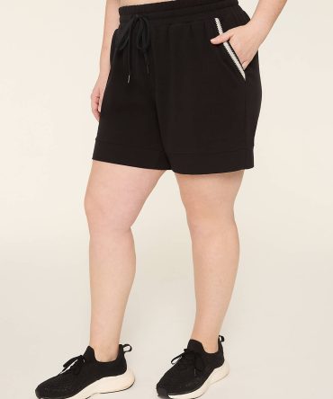 LIVI French Terry Crochet-Trim Short