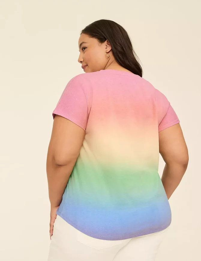 Dolman-Sleeve Rainbow Ombre Graphic Tee - Image 2