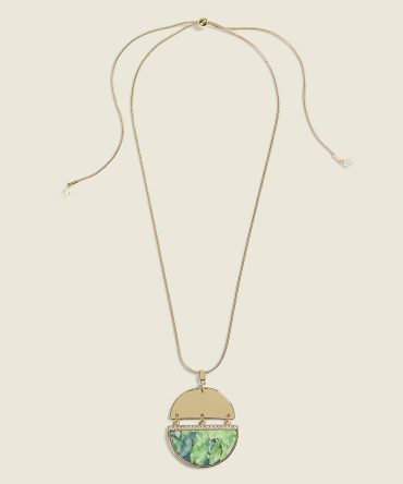 Green Marble Resin Pendant Necklace
