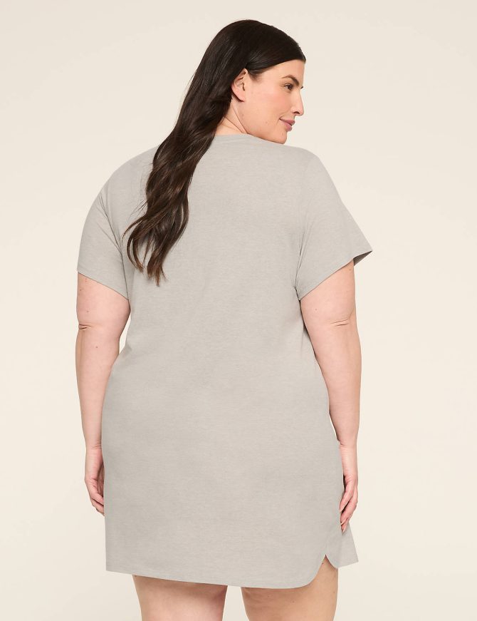 Comfy Cotton Ribbed-Trim Sleepshirt - Image 2