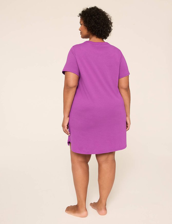 Comfy Cotton Ribbed-Trim Sleepshirt - Image 4