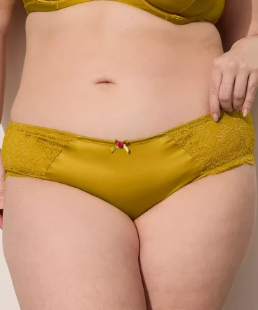 Satin Lace-Back Cheeky Panty